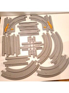 Geotrax Gray Railroad Train Tracks Lot 12 Pc  Straight Curves Fisher Price